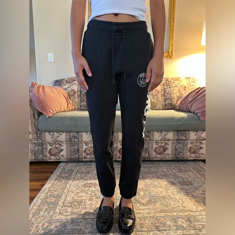 Jordan Black Joggers with Paris Logo Detail